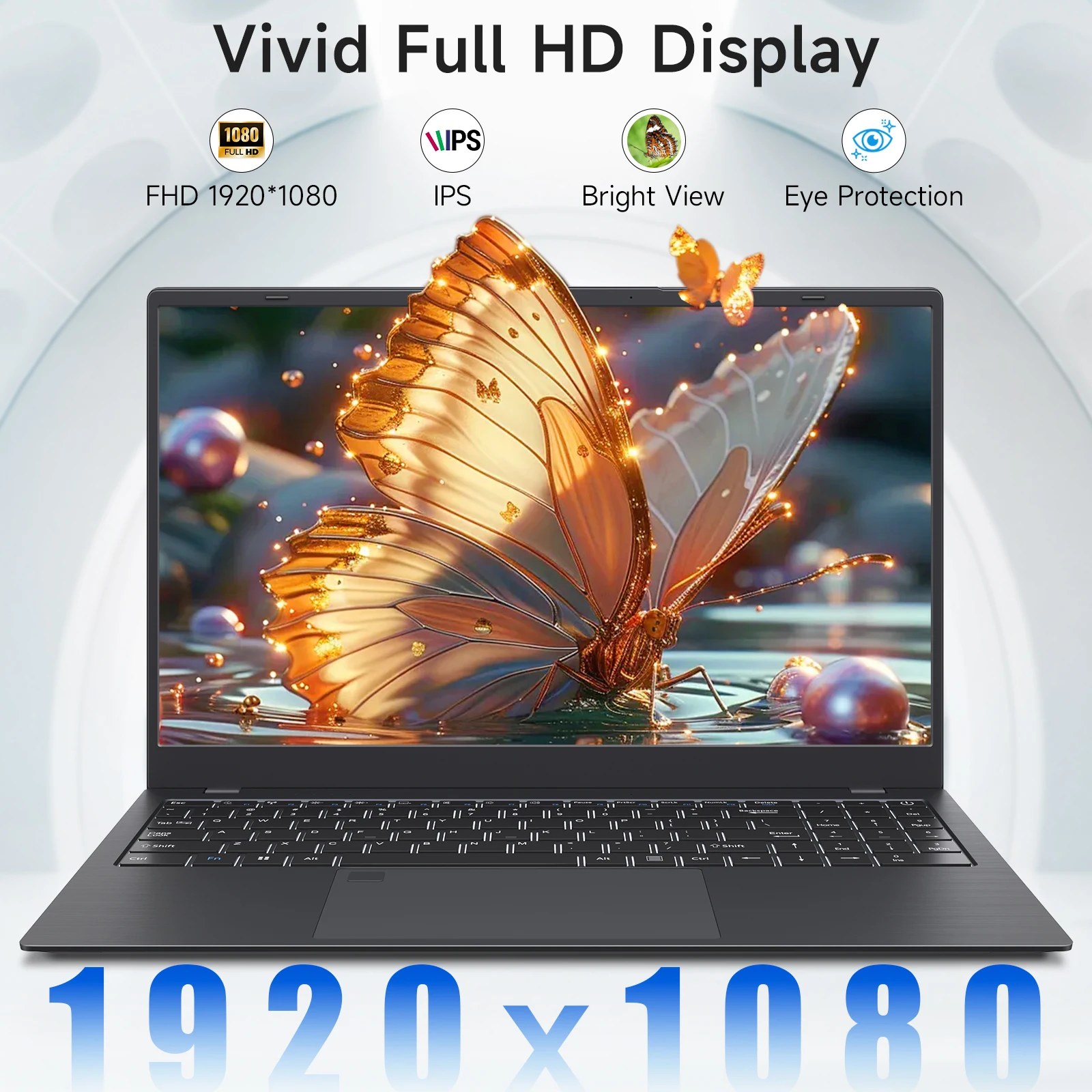 15.6 Inch Business Laptop Notebook PC CPU N5095 16GB RAM 1TB SSD Storage Windows 11 Fingerprint Recognition Backlit Keyboard - Image 5