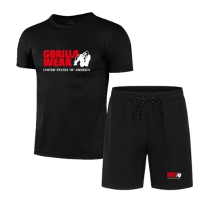 2025 New Summer Fashion Printed Men's Shorts Set Quick Drying Breathable Sports Set Short Sleeve T-shirt Set Men's Jogging Set