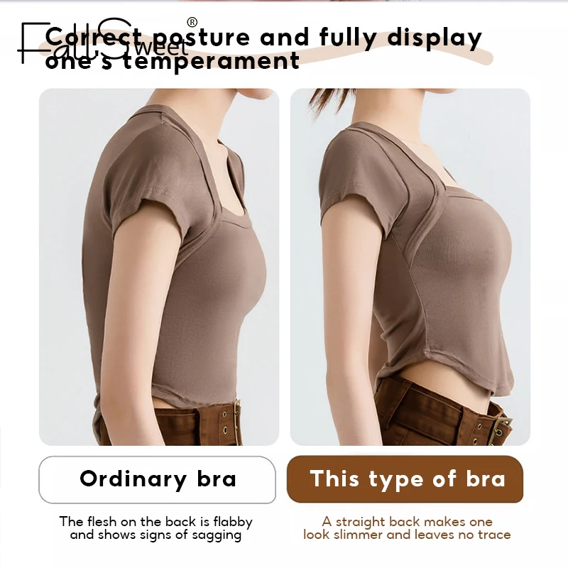 FallSweet 1/2PCS Women's Posture Correction Bras Seamless Wireless Push Up Bralette with Cross Back Support Female Lingerie - Image 4
