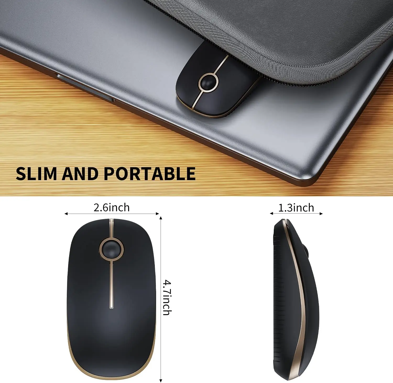 Wireless Mouse 2.4G Slim Portable Computer Mouse With Nano Receiver Less Noise Mobile Optical Mice For Notebook PC Laptop Comput - Image 6