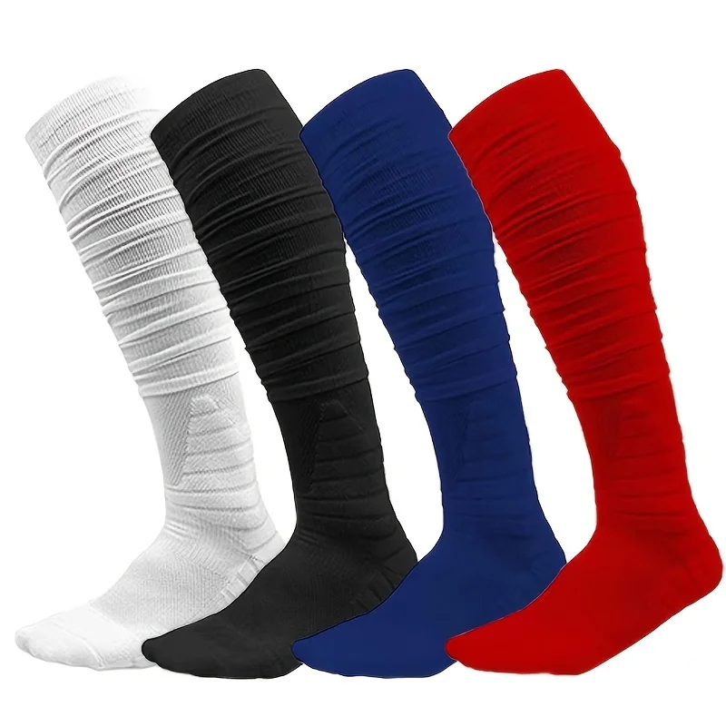 1pair Men's Football Socks, Breathable Sweat-absorbing Sock For Super Foot Bowl - Image 2