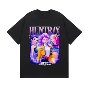 Huntrix Kpop Demon Hunters Movie 2025 Graphics T Shirts Men Women's High Quality Fashion Oversized Cotton T-shirt Harajuku Tops