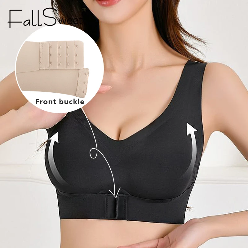 FallSweet 1/2PCS Women's Posture Correction Bras Seamless Wireless Push Up Bralette with Cross Back Support Female Lingerie - Image 3