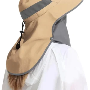 Outdoor Sun Hat Detachable Neck Face Flap UPF 50+UV Protection Visor Fishing Hats with Neck Flap for Men & Women