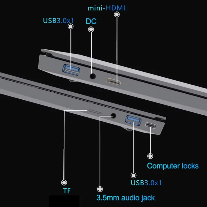 15.6" Ultra Slim Intel Core i7 6500U Laptop Computer Windows 11 16GB DDR4 1TB SSD Notebook PC Fingerprint Unlock Gaming Laptops - Image 6
