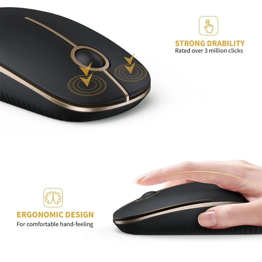 Wireless Mouse 2.4G Slim Portable Computer Mouse With Nano Receiver Less Noise Mobile Optical Mice For Notebook PC Laptop Comput - Image 2