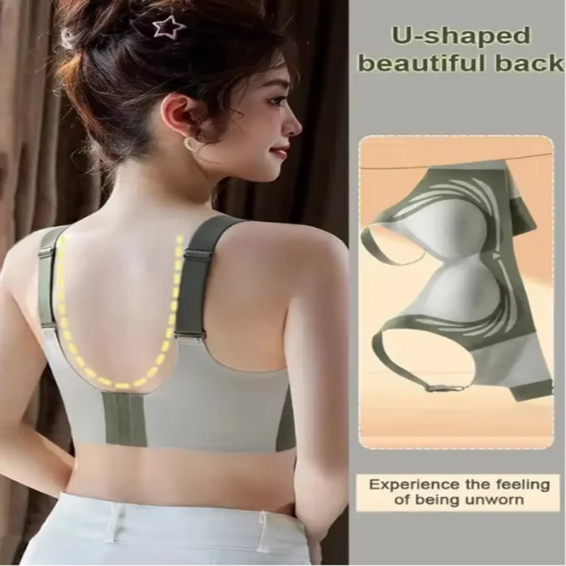 Powerful Push up Seamless Bra Women Gathered Up Wireless Bra Soft Full Coverage Support Adjustable Underwear Anti Sagging Bra - Image 4