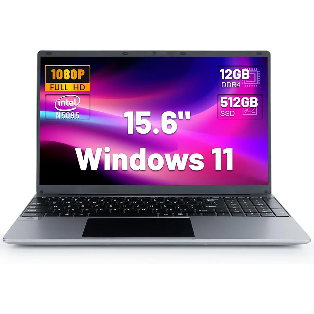 Bestski 15.6 Inch Laptop Intel N5095 Processor 12GB RAM 512GB SSD IPS Display 1080P Windows11 38000mWh Battery Computer Notebook - Image 7