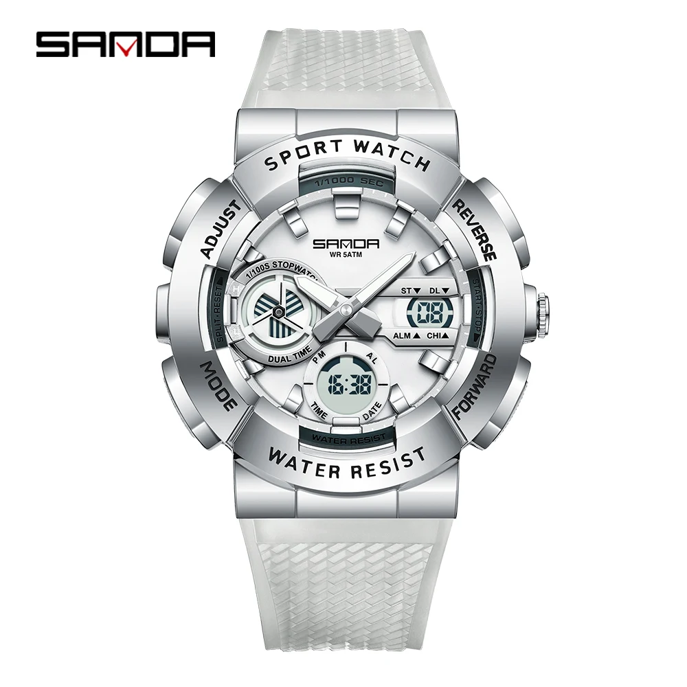 2025 SANDA New 3365 Men's Sports Watch Multifunctional Waterproof Night Light Timer Dual Display Electronic Watch Alarm Clock - Image 10
