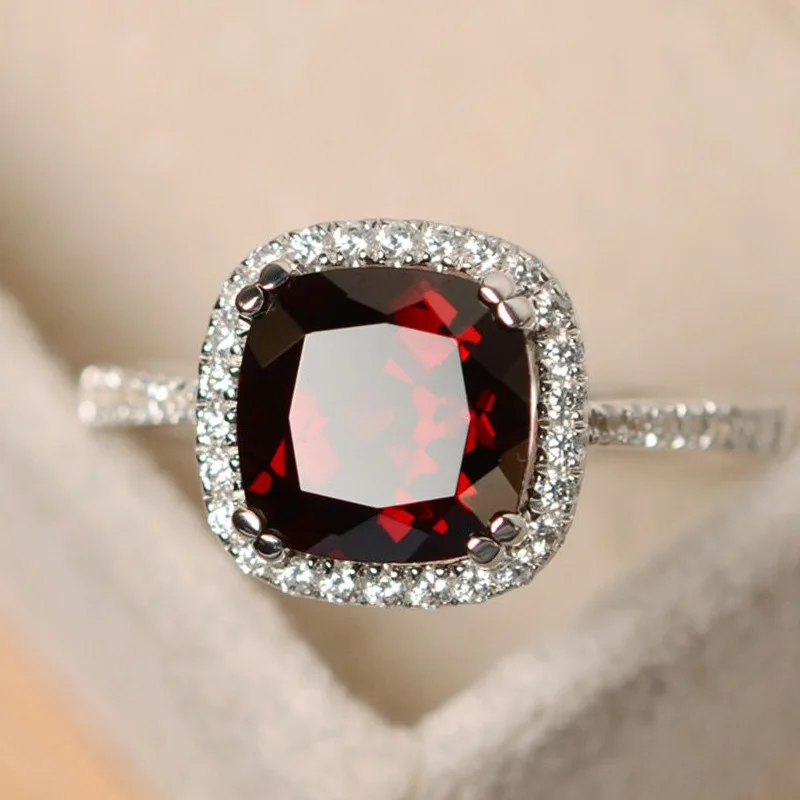 Hot Selling Silver plated Rings for Women Ruby Emerald Sapphire Jewelry Wedding Engagement Ring Wholesale - Image 10