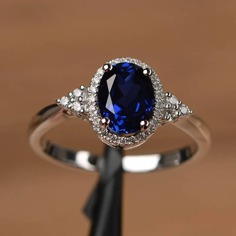 Hot Selling Silver plated Rings for Women Ruby Emerald Sapphire Jewelry Wedding Engagement Ring Wholesale - Image 2