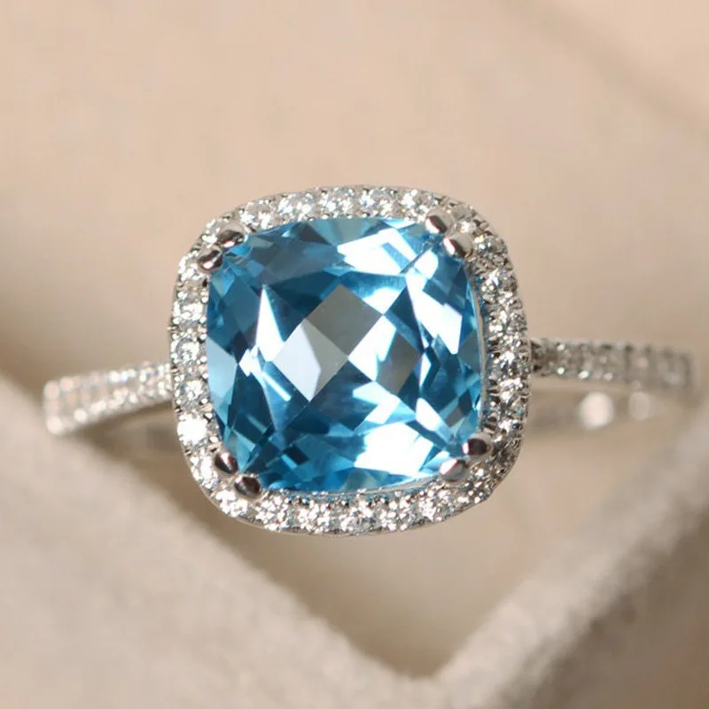 Hot Selling Silver plated Rings for Women Ruby Emerald Sapphire Jewelry Wedding Engagement Ring Wholesale - Image 12