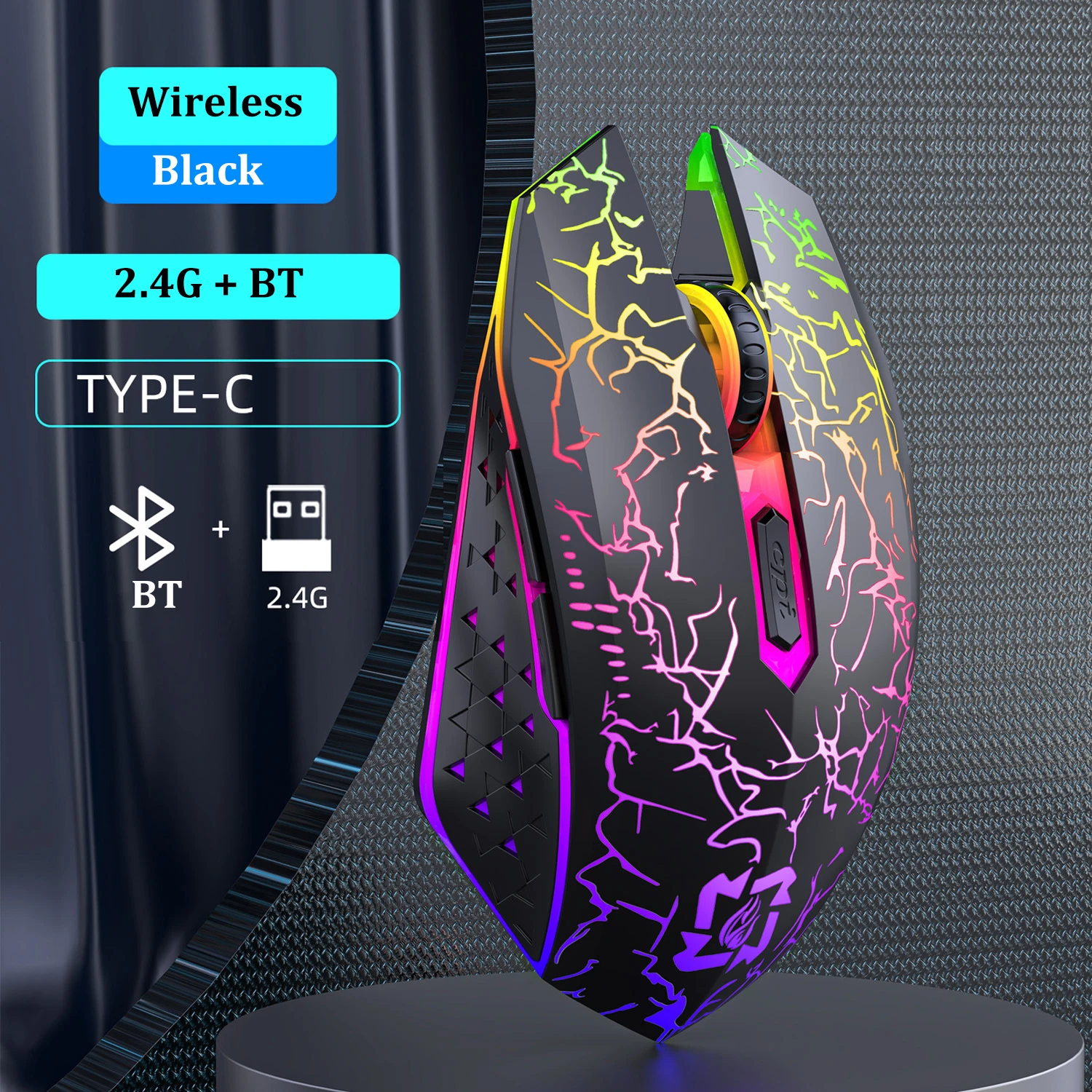 Bluetooth 5.2 Mouse RGB 2.4G Wireless Mouse Dual-Mode Gaming Mouse 6 Buttons Silent Mouse For MacBook Tablet Laptops Computer - Image 9