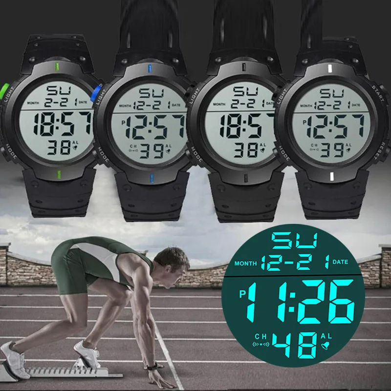 Men Electronic Watch Sports Watches For Men Waterproof Luminous Multifunction Outdoor Fitness Large Screen Electronic Wristwatch - Image 3