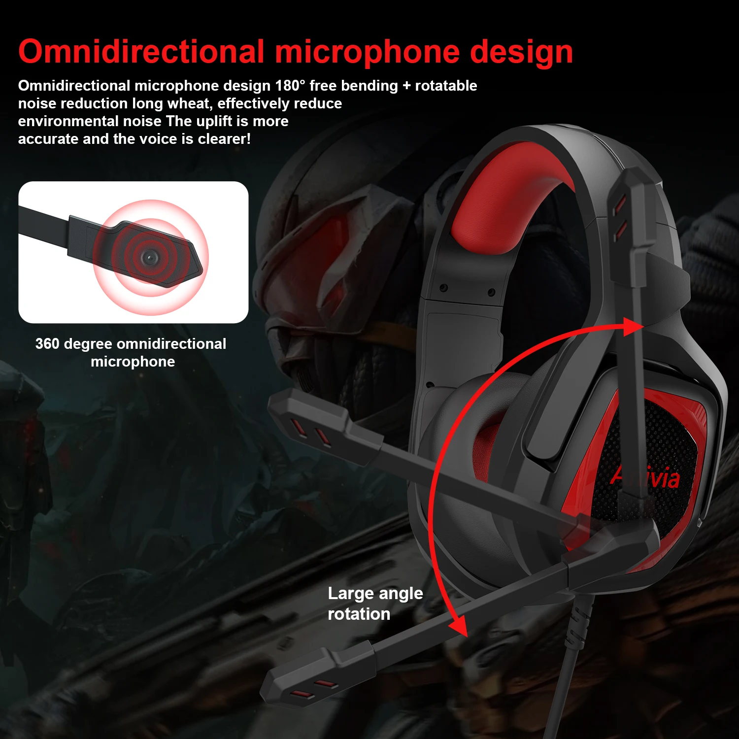 3.5mm Wired Gaming Headset with Microphone, Noise Isolating Over-Ear Design, Volume Control, Compatible with PS4/PC/PlayStation - Image 4