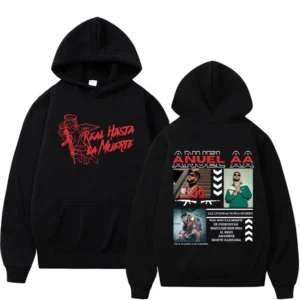 Rapper Anuel AA Real Hasta La Muerte New Style Sweatshirt Men's Clothing Fashion Street Hip Hop Vintage Hoodie Oversized Hoodies
