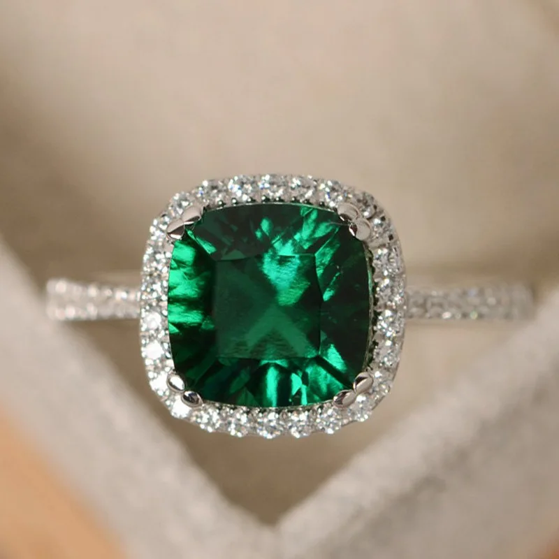 Hot Selling Silver plated Rings for Women Ruby Emerald Sapphire Jewelry Wedding Engagement Ring Wholesale - Image 9