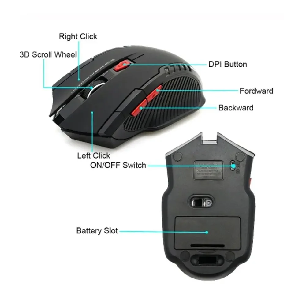 113 Wireless Mouse 2.4GHz Wireless Optical Mouse with USB receiver 6 button Portable wireless mouse for laptops - Image 3