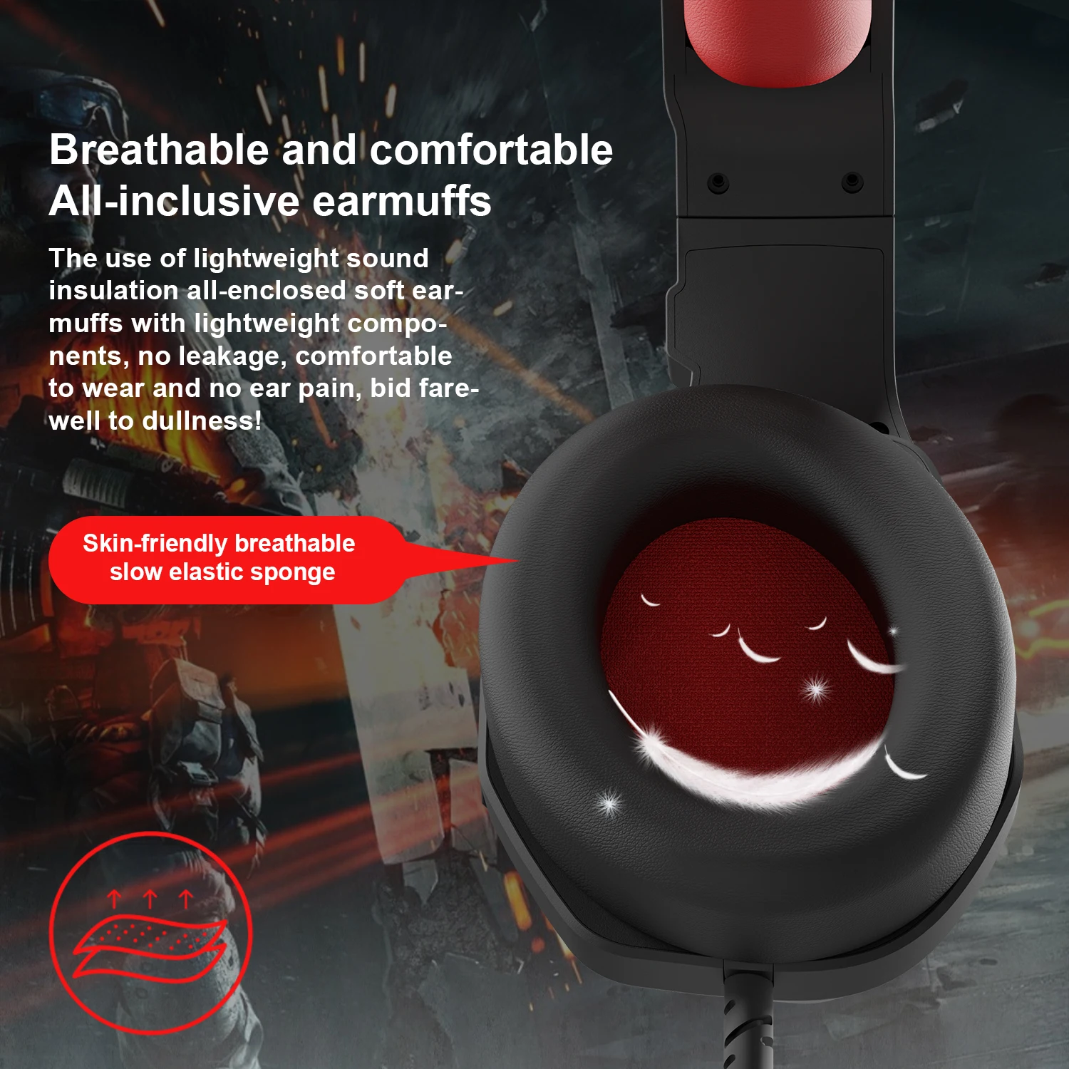 3.5mm Wired Gaming Headset with Microphone, Noise Isolating Over-Ear Design, Volume Control, Compatible with PS4/PC/PlayStation - Image 5