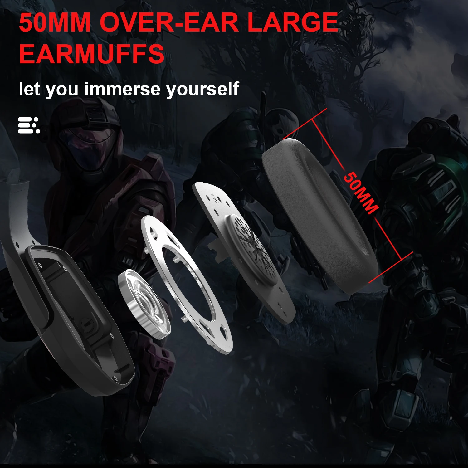 3.5mm Wired Gaming Headset with Microphone, Noise Isolating Over-Ear Design, Volume Control, Compatible with PS4/PC/PlayStation - Image 3